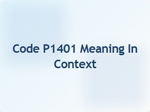 Code P1401 Meaning in Context